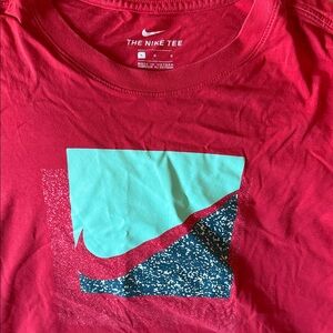 Nike Kids Red and Teal Graphic Tee